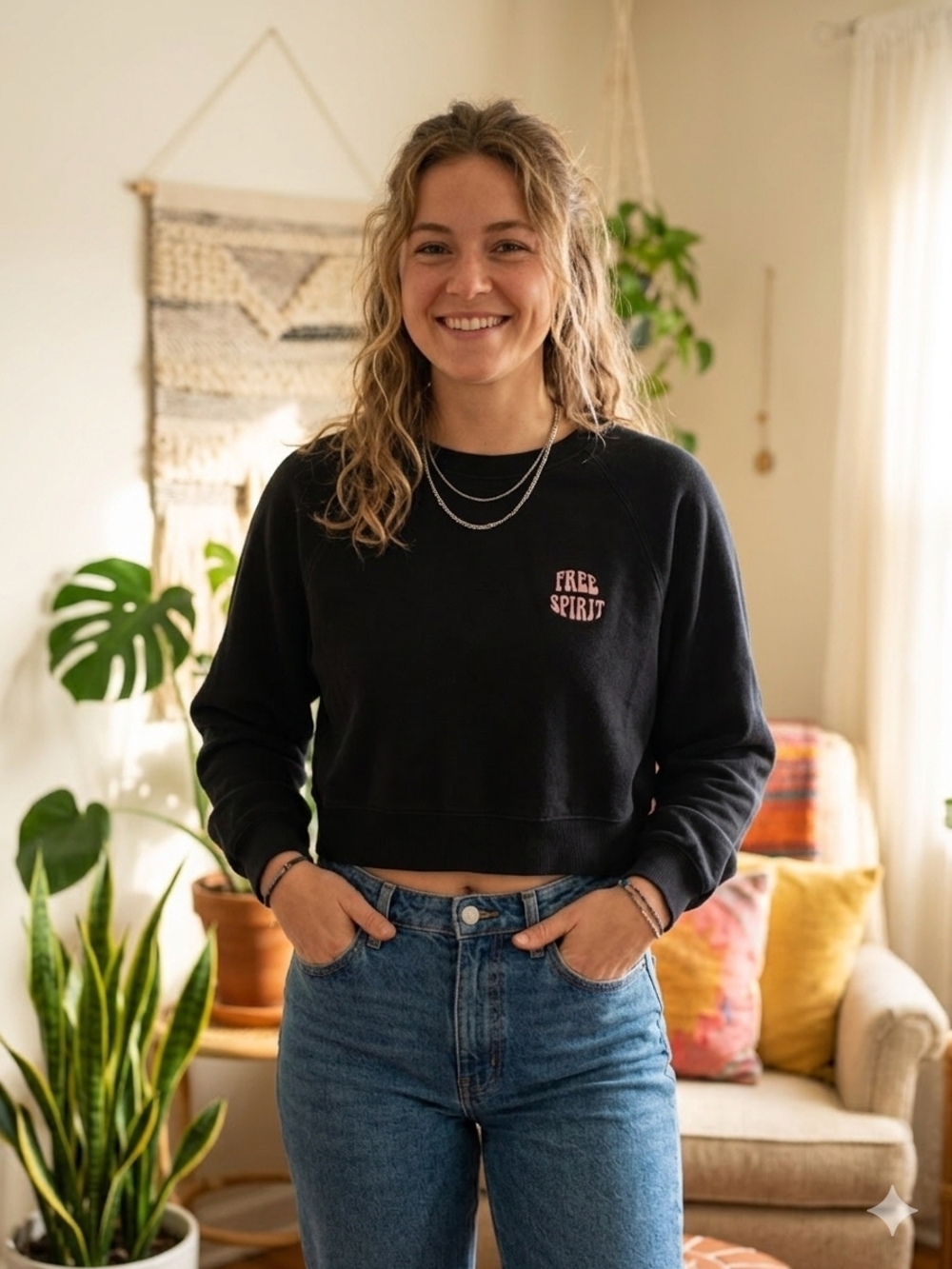 NOBO Black Sweatshirt with Pink Logo Detail